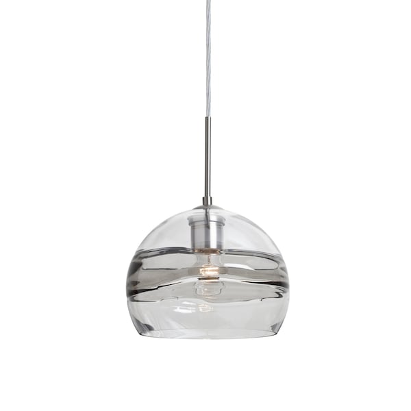 Besa Lighting Spirit 8 Cord Pendant, Clear/Smoke, Satin Nickel, 1x60W Incandescent 1JT-SPIR8SC-SN - main